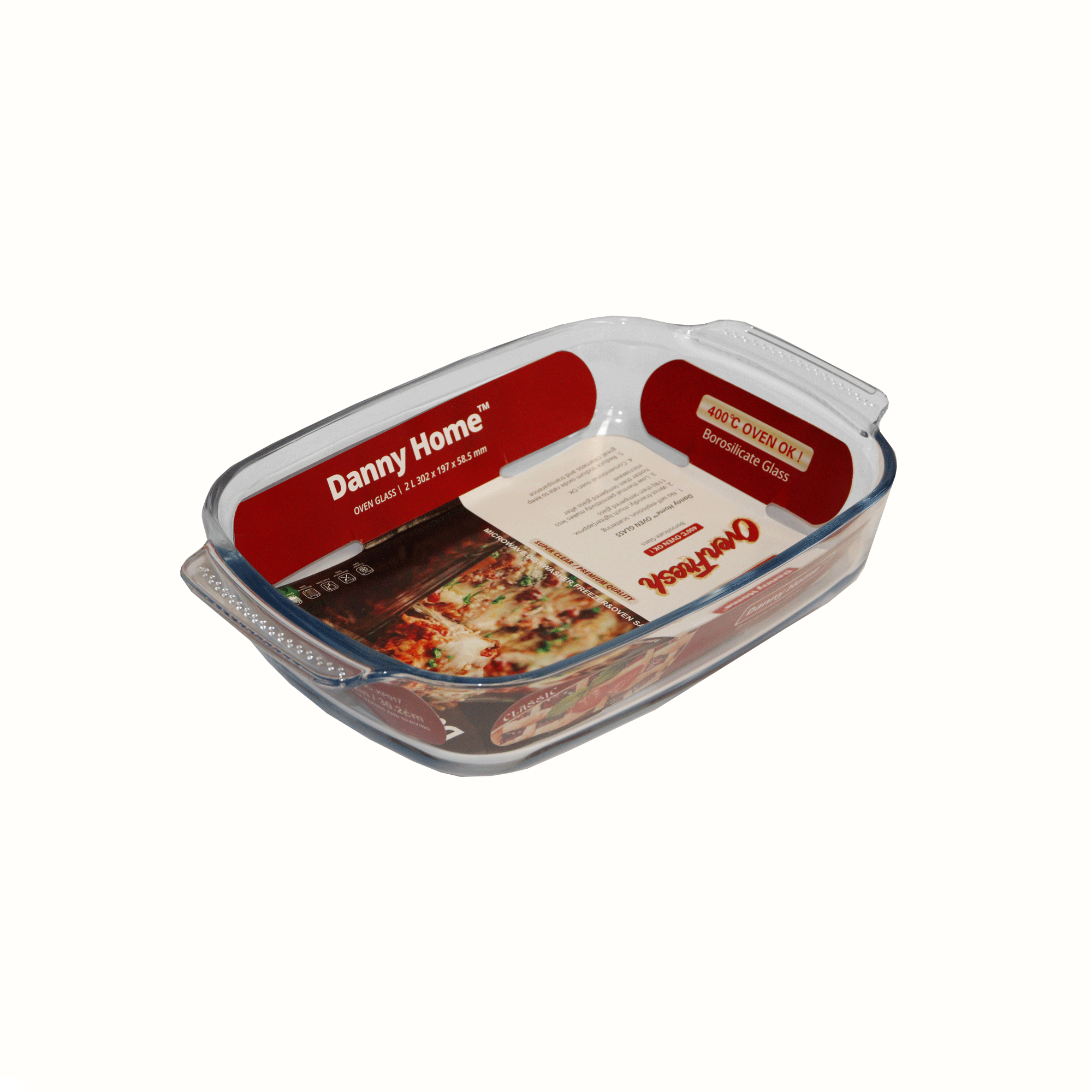 Հրակայուն տարա ապակյա ուղղանկ Danny Home KP017