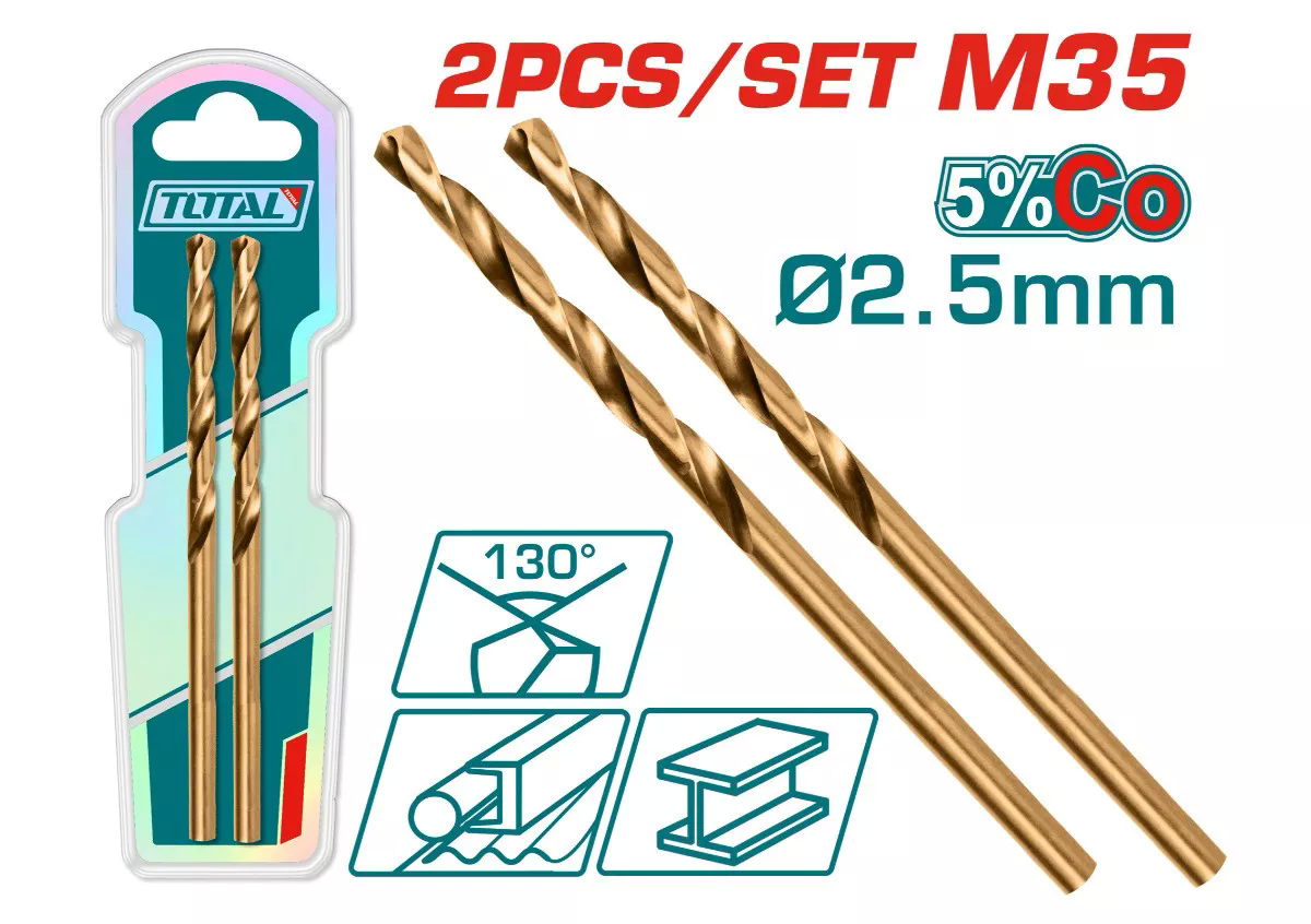 Հարվածային գայլիկոն մետաղի (2 հատ) 2․5մմ TOTAL TAC11202501  100718