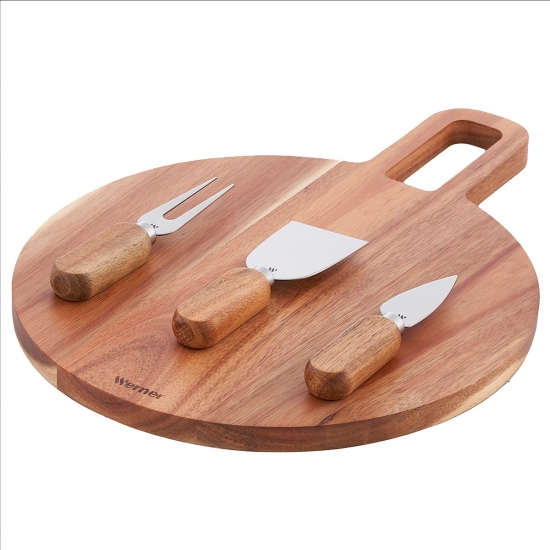 Հավաքածու պանրի դանակների WERNER Organic տախտակով 52206
