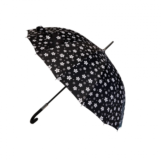 Կանացի անձրևանոց ծաղկավոր կիսաավտոմատ՝ կոր բռնակով 11-17 RST1400