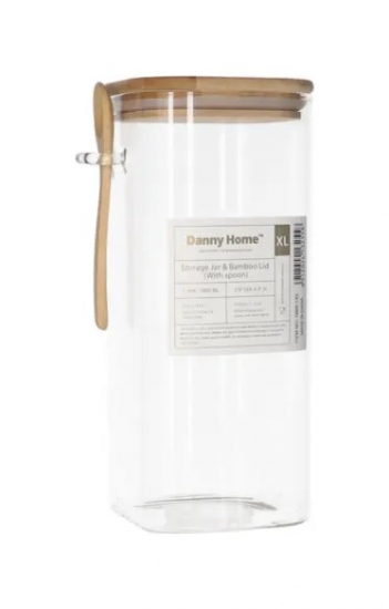 Ապակյա տարա՝ փայտե կափարիչով և գդալով Danny Home 1966-74S