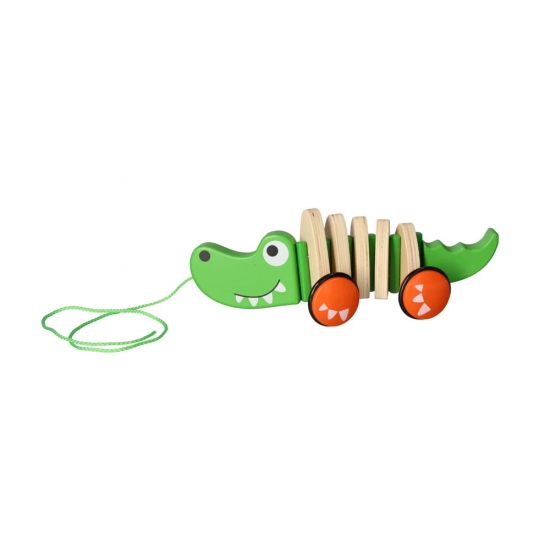 Խաղ փայտյա կոկորդիլոս անիվներով Danny Danny home F9ED-8017 