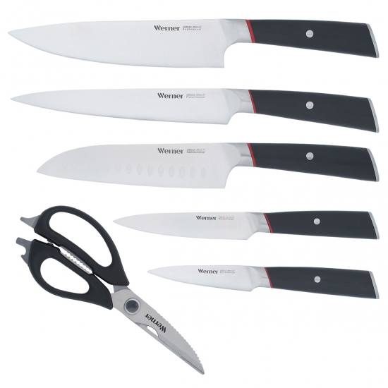 Հավաքածու դանակների փայտյա տակդիրով  WERNER Como 52137 
