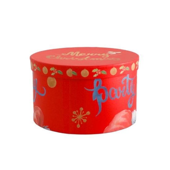 Տուփ նվերի 44-8 Merry Christmas կլոր N3 