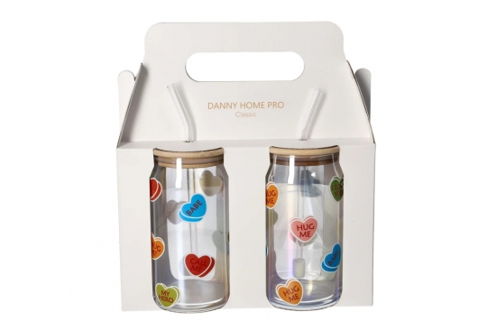 Ապակե բաժակ փայտե կափարիչ ձողիկով  Danny Home CB-219 